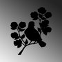Wallity Rose And Bird - 439 Decoración de Pared en Metal Negro